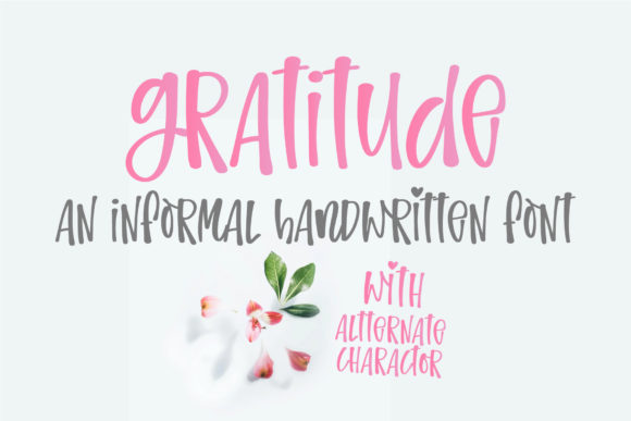 Gratitude Script Handwritten Font for Chalkboard Quotes & Teaching Materials