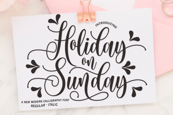 Holiday on Sunday: A Romantic Script Handwritten Font for Elegant Editorial Design